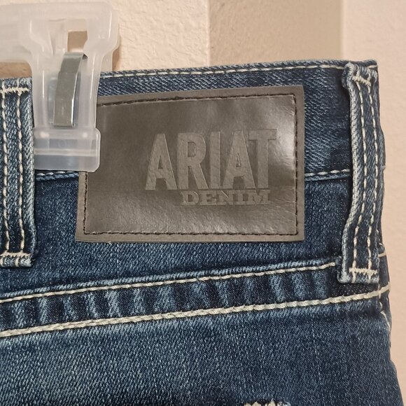 Ariat M4 Low Rise Boot Western Blue Denim Jeans Mens Size 38x36 - Picture 12 of 16